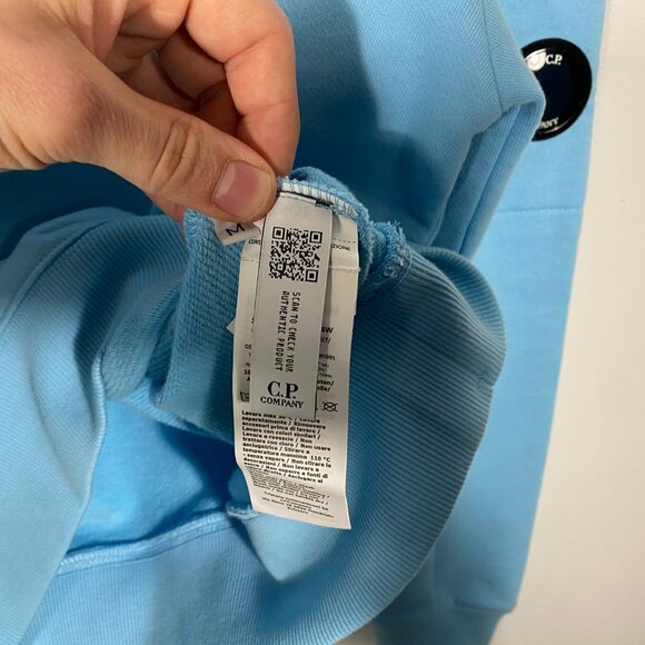 NWT C.P. Company Diagonal Raised Fleece Lens Crewneck Blue mens size medium - Picture 8 of 12